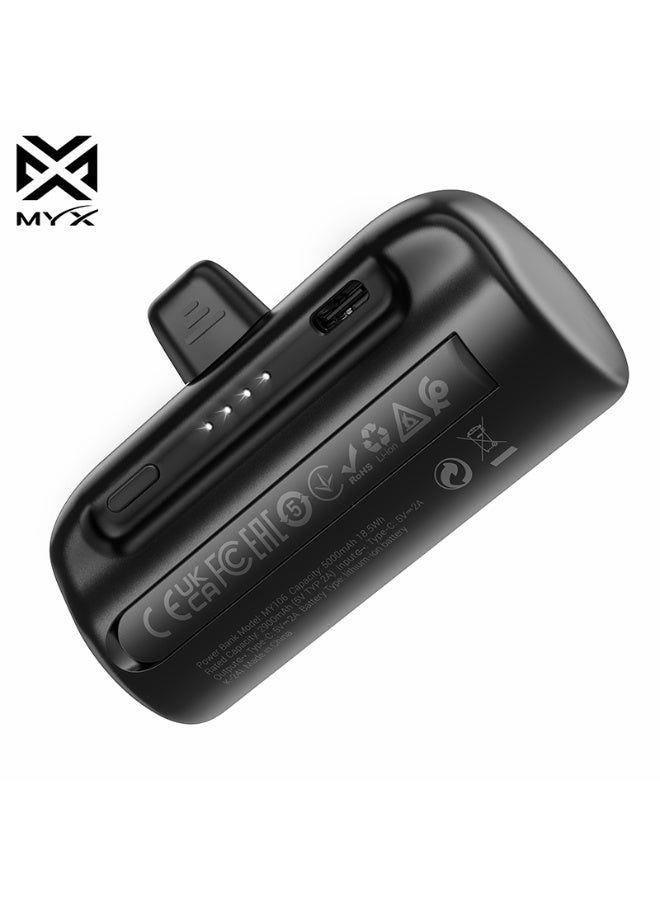 ميكس شاحن محمول صغير بسعة 5000 مللي أمبير مع منفذ USB-C وحامل قابل للطي | شاحن متنقل لأجهزة أندرويد وآيفون | شحن سريع | شاشة LED | منفذ Micro-USB | تصميم صغير الحجم | شاحن محمول للسفر - Image 3